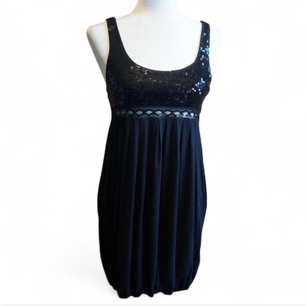 💚 FOREVER 21 Black Sequin Mini Tank Dress (S)
